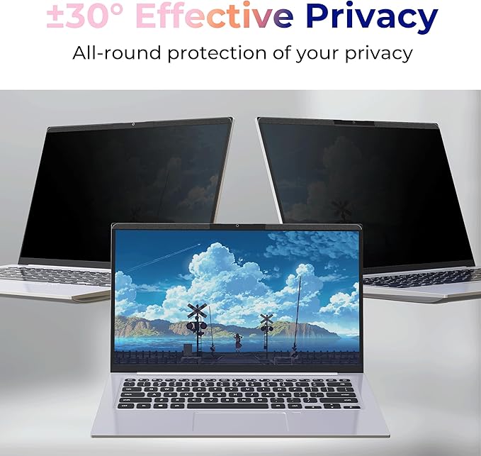 Magnetic Laptop Privacy Screen 14 inch for 16:9 Privacy Shield, 14" Removable Computer Monitor Anti Glare Protector Blue Light Filter, Compatible with HP/Dell/Acer/Lenovo/Samsung/ASUS (12.2x6.9inch/ W x H)
