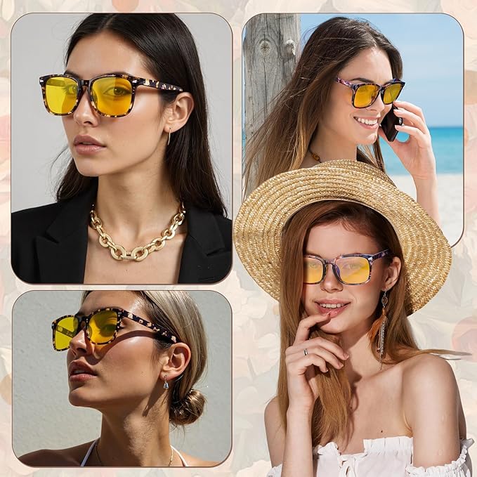 Polarized Sunglasses for Women Men, Night Driving Glasses Anti Glare Yellow Lens UV 400 for Day Night Use