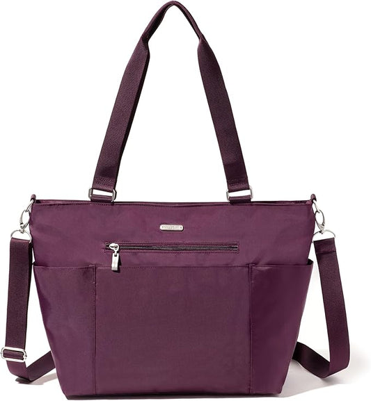 Baggallini Essential Laptop Tote - Work Tote Bag with Laptop Sleeve - Lightweight Travel Crossbody Shoulder Bag for Women