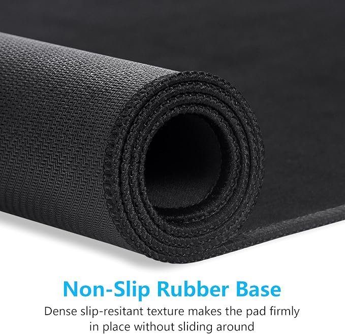 Dapesuom Large Gaming Mouse Pad, Extended Mouse Mat with Stitched Edges, Full Size Keyboard Pad with Non-Slip Base, Big XXL Computer Desk Mats for Gamer, Laptop, Office, 31.5 x 15.7in, Jet Black