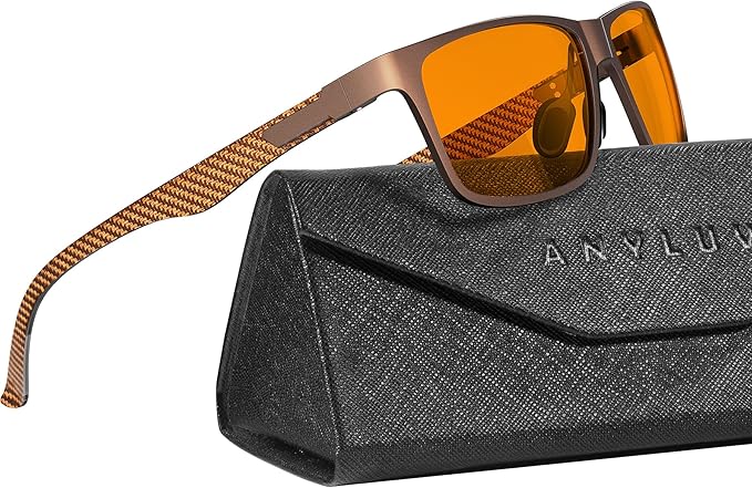 ANYLUV Carbon Fiber Reading Glasses for Men Women, Blue Light Blocking Computer Readers, Anti Glare Spring Hinge