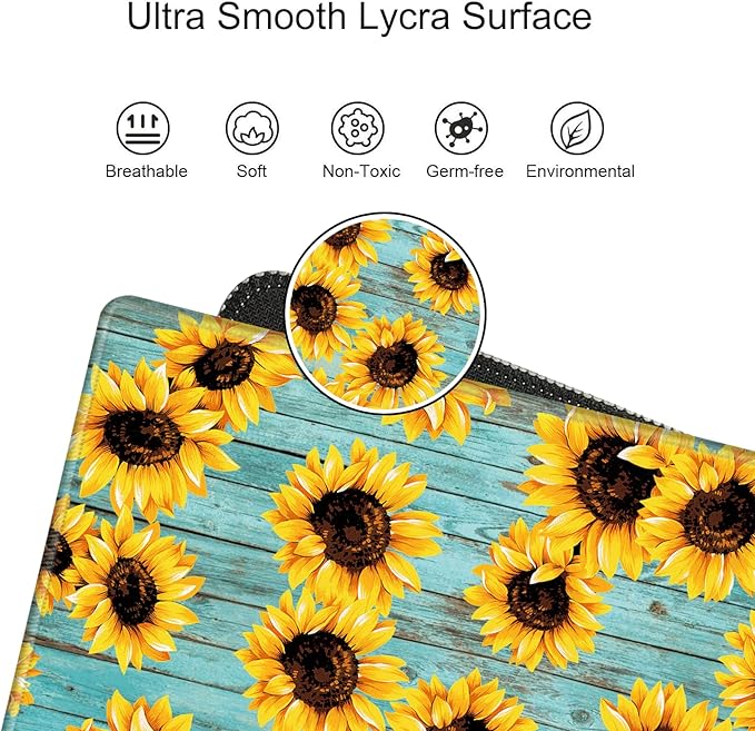 Sunflower Mouse Pad 24x12 Desk Mat Large Mousepad Desk Pad Big Computer Mat Non Slip Base Long Gaming Mouse Mat for Wireless Mouse Women Girl Work