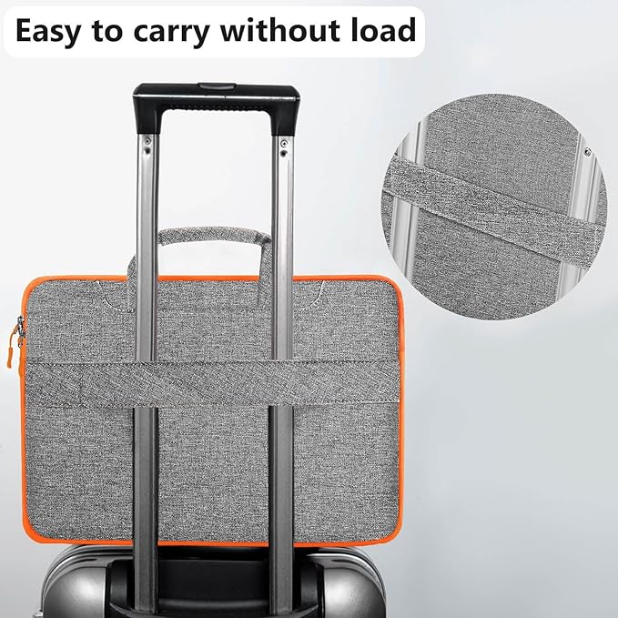 Hseok Laptop Shoulder Bag 15 15.6 16 Inch Briefcase,Compatible MacBook Pro/Neo 16",MacBook Air/Pro 15,XPS 15/16 and most 15.6-16 and Most 15-16 Notebooks,Spill-Resistant Handbag,Dark Gray & Orange