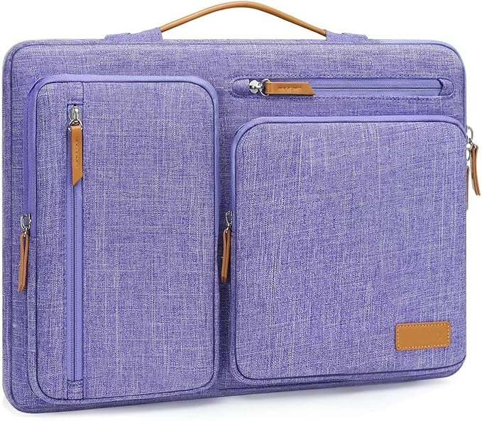 MOSISO 9-11 inch Tablet Sleeve Case for iPad A16 2025, iPad Air 11 inch M3 M2, iPad Pro 11 M4, iPad 10/9/8/7th, Galaxy Tab A9+/S9/S8/Plus 11, Side Open Carrying Bag with 4 Zipper Pockets, Purple