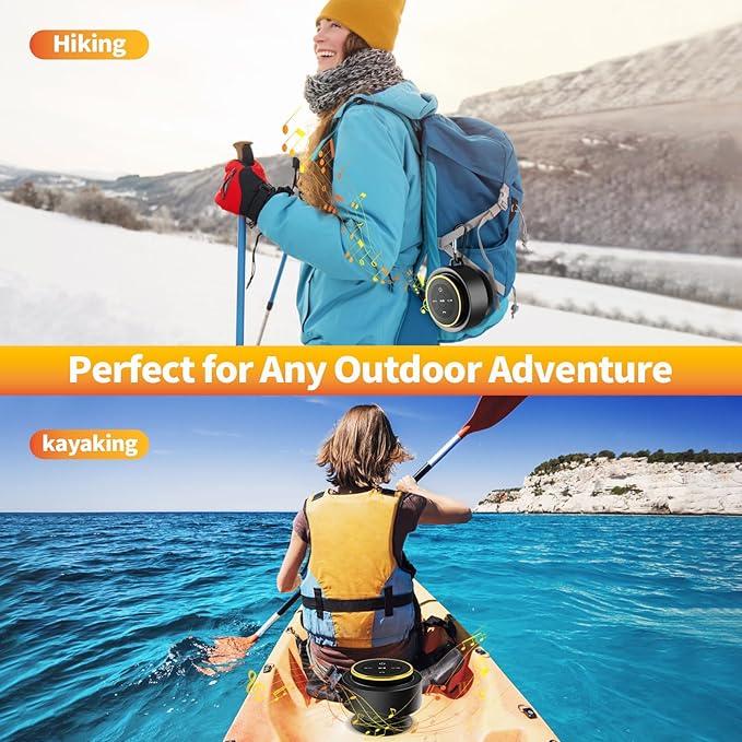 Bluetooth Shower Speaker with Carabiner, Portable Bluetooth Speakers with Suction Cup, IP67 Waterproof, Wireless, Floating, for Camping Beach Travel, Gift for Men, Women