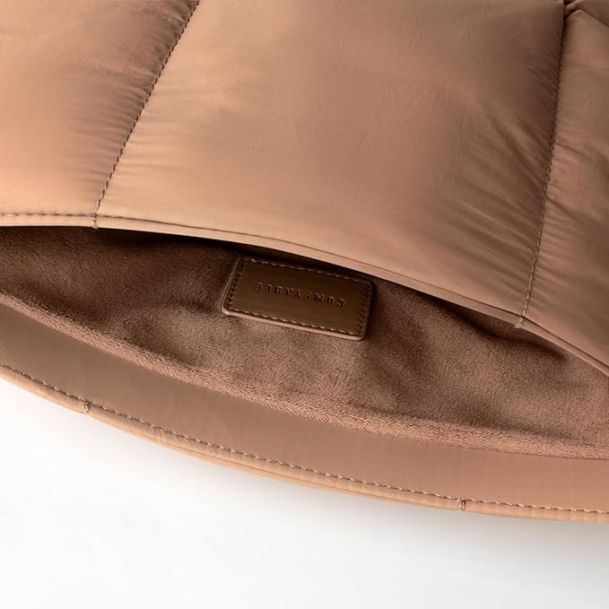 Comfyable Puffy Laptop Sleeve 15 16 Inch, Quilted Puffer Laptop Carrying Case for Women, Pillow Pouch Compatible for MacBook Air M5 & MacBook Pro M5 Pro/Max 2026, Brown
