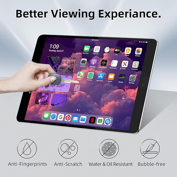 [2 Pack] Anti Blue Light Screen Protector for iPad 10th generation (10.9 inch, 2022 Model), iPad 10th Gen Screen Filter, High Sensitive/Anti Glare/Bubble Free, with Easy Installation Kit