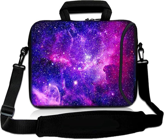 RICHEN Messenger Bag Carrying Case Sleeve with Handle Accessory Pocket Fits Laptops/Notebook/ebooks/Kids tablet/ipad (11-13.3 inch, Purple Galaxy)