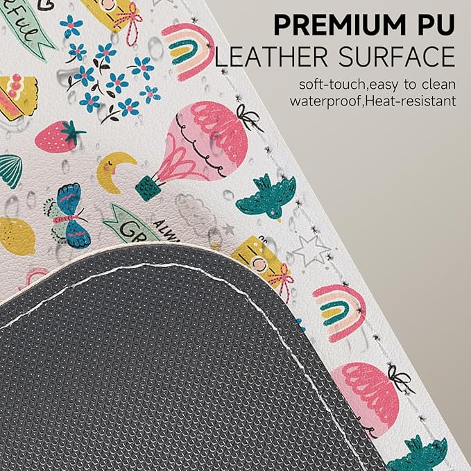 AUPET Leather Desk Pad Blotter Mat, Large Mouse Pad, Non-Slip Waterproof Desk Writing Pad Protector, Desk Decor for Office，Home，Gaming (Always Grateful, 35.4X15.7 inch)