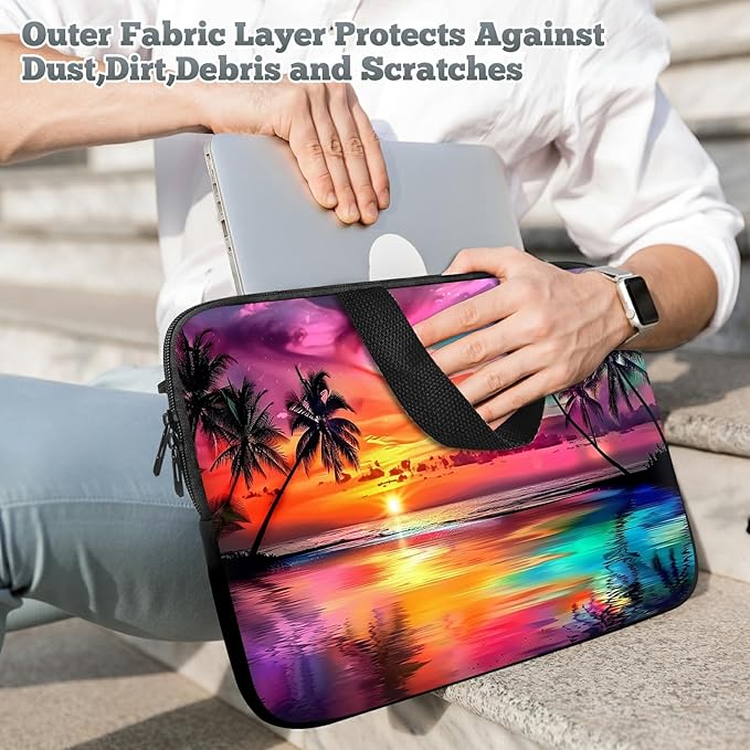 Universal Tablet Laptop Sleeve Case 10 inch, Summer Sunset Colorful Sky Slim Carrying Case Travel Laptop Bag Durable Handbag for 7 to 10-inch Laptops/Notebook/Kids Tablet/ipad/eBook Readers