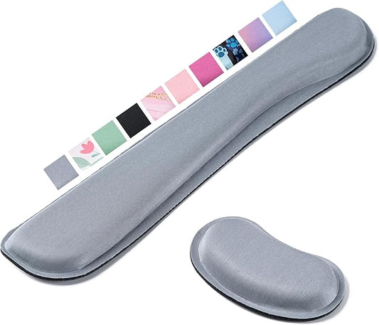 Hoewina Keyboard Wrist Rest,Ergonomic Wrist Rest,Superfine Fabric and Gel Memory Foam Wrist Pad for Computer Keyboard for Easy Typing & Pain Relief, Suitable for Office, Family, Outdoor, Gray