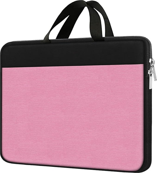 Laptop Case 15.6 inch, Travel Laptop Sleeve Bag Handbag Shockproof Protective Computer Cover Carrying Bag Briefcase for 15" 15.6" HP Asus Acer Dell Lenovo Laptop Notebook Ultrabook, (Black/Pink)