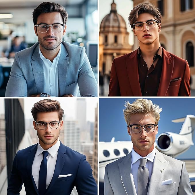 Blue Light Glasses Men and Woman, 99% Blue Light Blocking Glasses for Computer Gaming TV Phone Screen Half Frame
