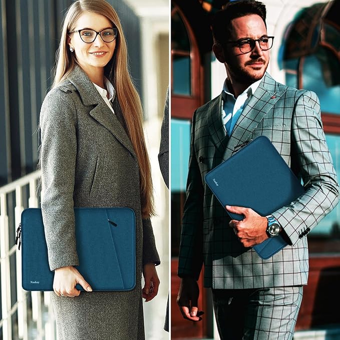 Laptop Case 14 inch, Shockproof Protective Computer Cover with Accessories Pocket, Portable Laptop Sleeve Compatible for 14 inch MacBook Air/Pro, Dell, HP, Acer, Asus, Lenovo, Cyan