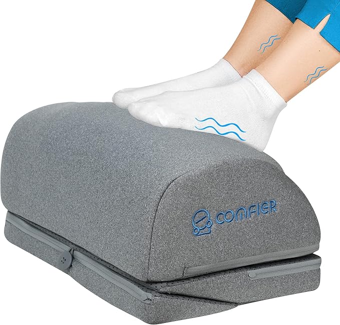 Comfier Under Desk Foot Rest at Work with Heat,Vibration,3 Height Under Desk Foot Rest for Office Chair，Foot Heater Foot Warmer, Ergonomic Heated Footrest,Gaming Chair Footstool,Computer Desk Use