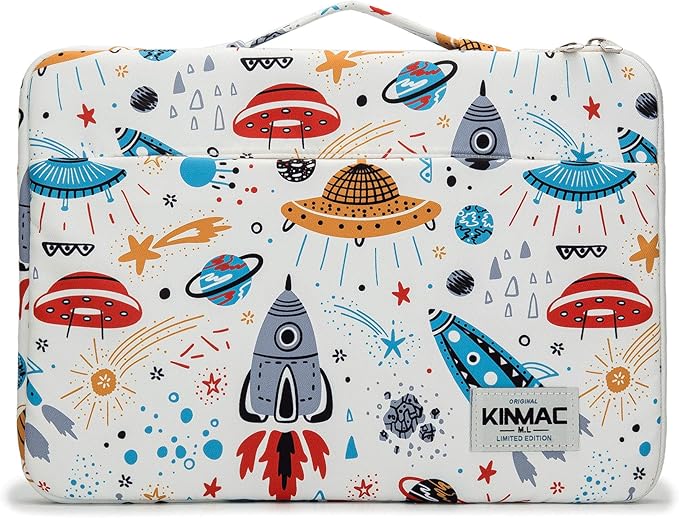 Kinmac 360° Protective Water Resistant Laptop Case Bag Sleeve with Handle for Surface Pro,MacBook Pro 13",MacBook 12",New MacBook Air 13" Retina,iPad pro 12.9 and 12 inch-13.3 inch Laptop (Spaceship)