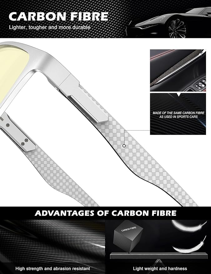 ANYLUV Carbon Fiber Reading Glasses for Men Women, Blue Light Blocking Computer Readers, Anti Glare Spring Hinge