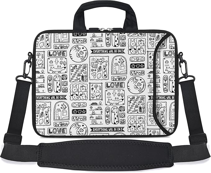 RICHEN Messenger Bag Carrying Case Sleeve with Handle Accessory Pocket Fits Laptops/Notebook/ebooks/Kids tablet/ipad (11-13.3 inch, Animal Cartoon)