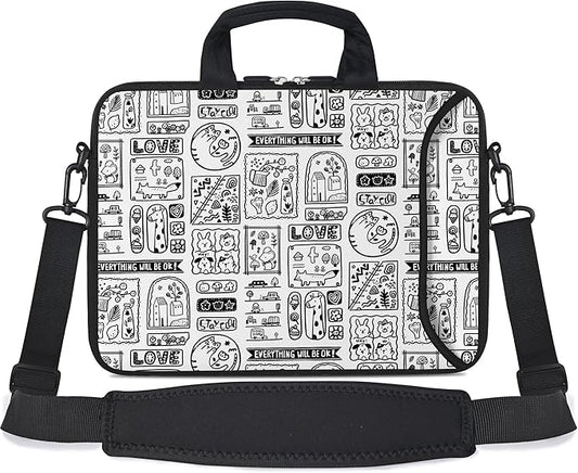 RICHEN Messenger Bag Carrying Case Sleeve with Handle Accessory Pocket Fits Laptops/Notebook/ebooks/Kids tablet/ipad (11-13.3 inch, Animal Cartoon)