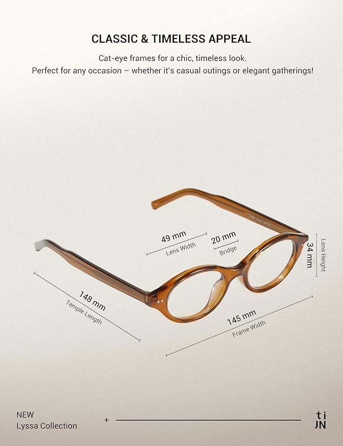 TIJN Blue Light Blocking Glasses Women Men Retro Cat Eye Square Oval Anti Glare Screen Computer Gaming Daily Eyeglasses TR90