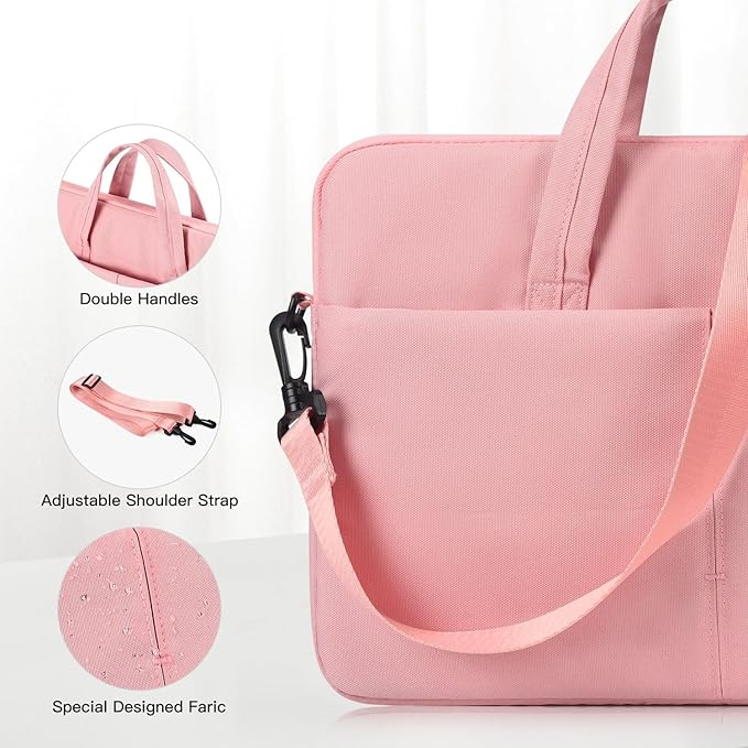 17.3 inch Laptop Sleeve Bag for HP Envy Pavilion 17/LG Gram/MSI/Dell Inspiron/Lenovo Thinkpad/ASUS/Acer Protective Computer Case Shoulder Bag, Pink