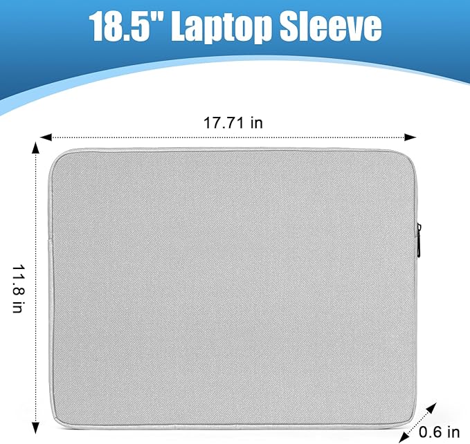 Ctemnpho 18.5 inch Portable Monitor Case Storage Bag, Portable Computer Cover Bag with Pocket Zipper for 17.3 inch Laptop Sleeve, Notebook Computer Gaming Display Protective Travel（Gray）