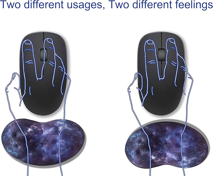 BRILA Ergonomic Memory Foam Mouse Wrist Rest Support Pad Cushion for Computer, Laptop, Office Work, PC Gaming - Massage Holes Design - Wrist Pain Relieve (Nebula Galaxy Space)