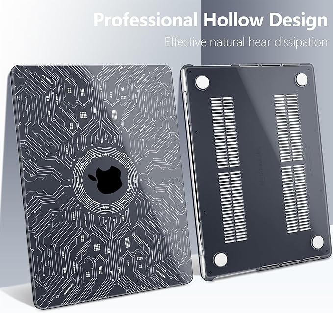 Batianda Case for New MacBook Pro 14 Inch M5 (2025 2026) & 2024 2023 Release [Model A3434 / A3112] - Ultra Slim 1.2mm Glossy Hard Shell Protective Skin Keyboard Cover 4-in-1 Bundle, Circuit Board