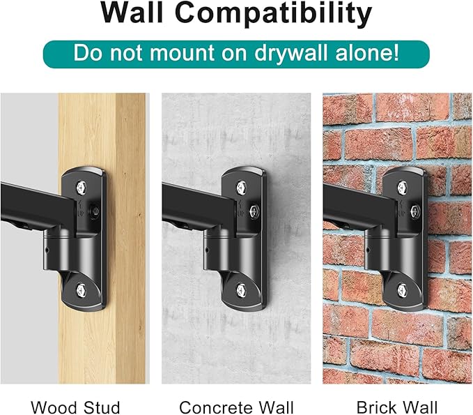 MOUNT PRO Monitor Wall Mount for 13 to 32 Inch Computer Screens, Single Monitor Mount with Tilt/Swivel/Rotation Adjustable, Gas Spring Wall Arm Holds up to 19.8lbs, Vesa Wall Mount 100x100