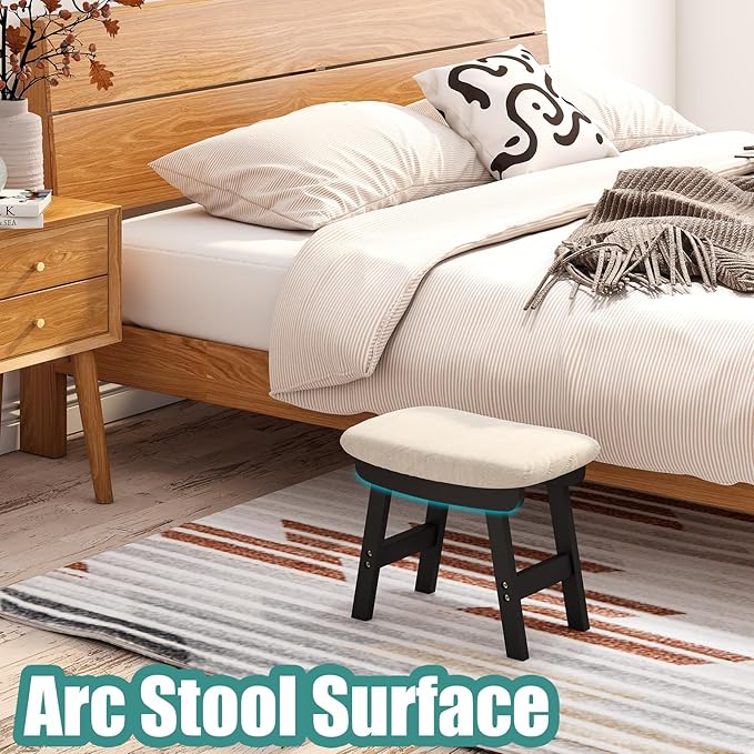 viewcare Foot Stool, Foot Stool Small, Ottoman Wood Foot Rest for Living Room, Bedroom, and Kitchen