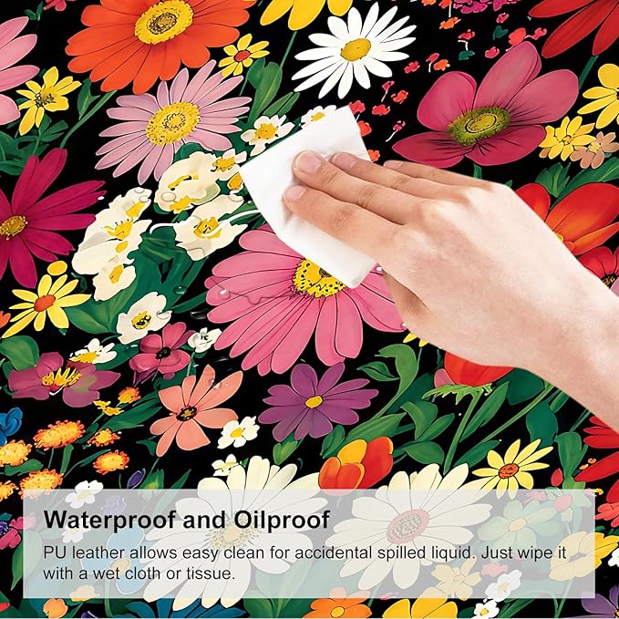 Mouse Pad, Large Anti-Slip with Stitched Edges Desk Mat Desktop Laptop Computer Desk Keyboard Mat,Table Protector Blotter Mat (Flower, 35.4" x 15.7")