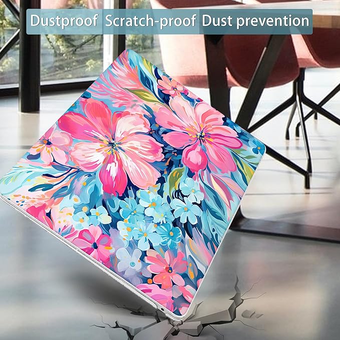 Mektron Case for MacBook Air 13 inch M1 A2337 A2179 A1932,Hard Cover 2018-2021 Air 13-inch with Touch ID, Exclusively Designed Protective Shell with Keyboard Skin, Hand-Painted Flowers