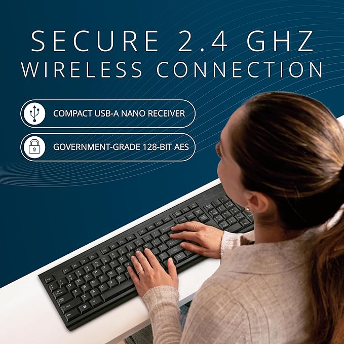 Kensington KM150 EQ Wireless Desktop Set, Wireless Keyboard & Mouse (K75562NA)