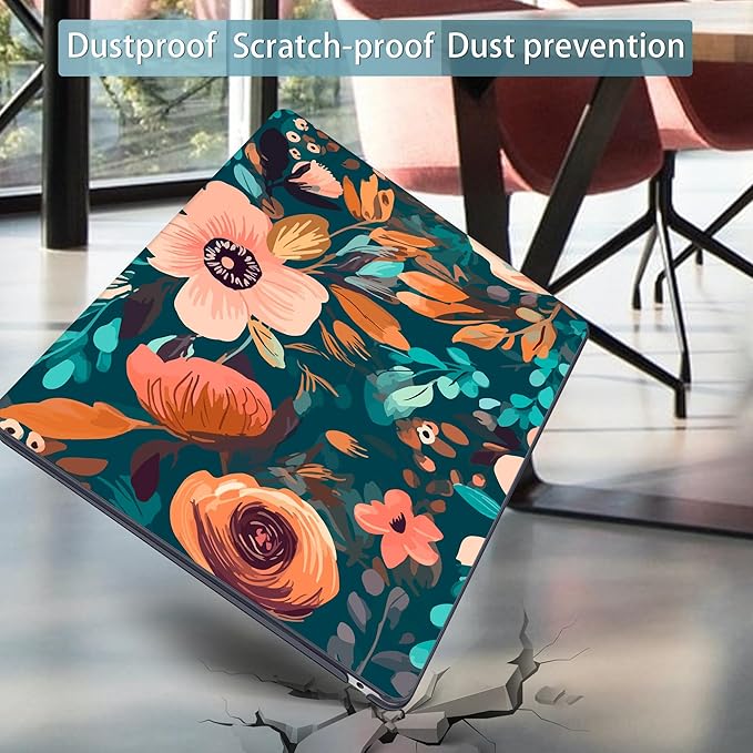 Mektron Case for MacBook Air 13 inch M1 A2337 A2179 A1932,Hard Cover 2018-2021 Air 13-inch with Touch ID, Exclusively Designed Protective Shell with Keyboard Skin+Screen Protector, Abstract Florals
