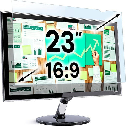 VINTEZ 23 inch Blue Light Blocking Screen Protector Panel for 16:9 Widescreen Computer Monitor and Laptop - PC Anti-UV Eye Protection Filter Film - Anti-Scratch Diagonal Frame Shield [1 Pack]