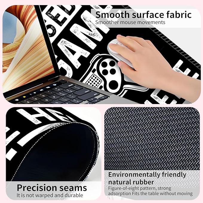 Desk Mat,Big Desk Pad,31.5 x 11.5in Extended Gaming Mouse Pad,Large Mouse Pad for Desk Rubber Base Mousepad with Stitched Edges,Keyboard Mouse Mat for Work Game Office Home - NO Game