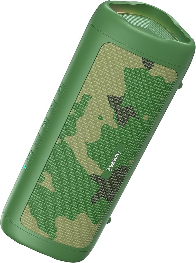 Bluetooth Speaker with HD Sound, Portable Wireless, IPX5 Waterproof, Up to 20H Playtime, TWS Pairing, BT5.3, for Home/Party/Outdoor/Beach, Electronic Gadgets, Birthday Gift (Camo)