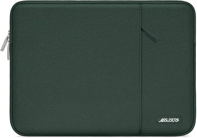 MOSISO Laptop Case 15 inch, 15 inch Laptop Sleeve Compatible with MacBook Air M5 A3448 M4 A3241 M3 A3114 M2 A2941 2026-2023, Dell XPS, Polyester Vertical Computer Sleeve Bag with Pocket,Midnight Green
