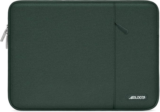 MOSISO Laptop Case 14 inch, 14 inch Laptop Sleeve Compatible with HP Lenovo Dell ASUS Acer, HP Stream, Dell Latitude, Lenovo IdeaPad, Polyester Vertical Computer Sleeve Bag with Pocket, Midnight Green
