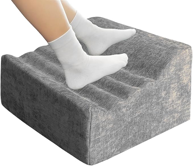 Under Desk Foot Rest, Non-Slip Office Foot Stool for Office & Gaming Chair, Leg Support for All-Day Comfort (Light Gray)