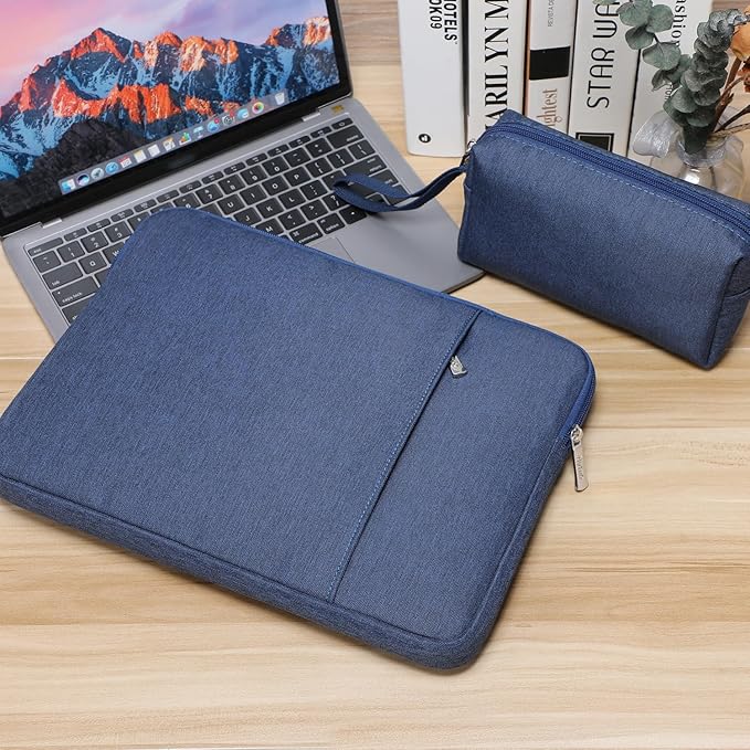 HYZUO 15-16 Inch Laptop Sleeve Bag Set for MacBook Pro 16 M5/M4/M3/M2/M1 Pro/Max A3428 A3429 2026-2019, 15" Surface Book, Notebook Case for 15" 15.6" HP Dell Lenovo Asus Acer Samsung, Navy Blue