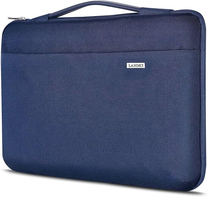 LANDICI 360°Laptop Sleeve Case 15.6 16 Inch Compatible with MacBook Pro 16 M1/M2/M3/M4 2019-2025, 15.6-16” Hp Dell Lenovo Acer Asus, Waterproof Computer Bag Cover with Handle, Blue