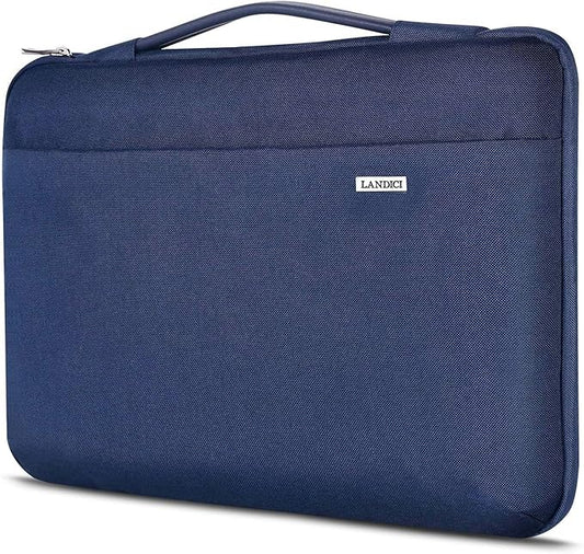 LANDICI 360°Laptop Sleeve Case 15.6 16 Inch Compatible with MacBook Pro 16 M1/M2/M3/M4 2019-2025, 15.6-16” Hp Dell Lenovo Acer Asus, Waterproof Computer Bag Cover with Handle, Blue