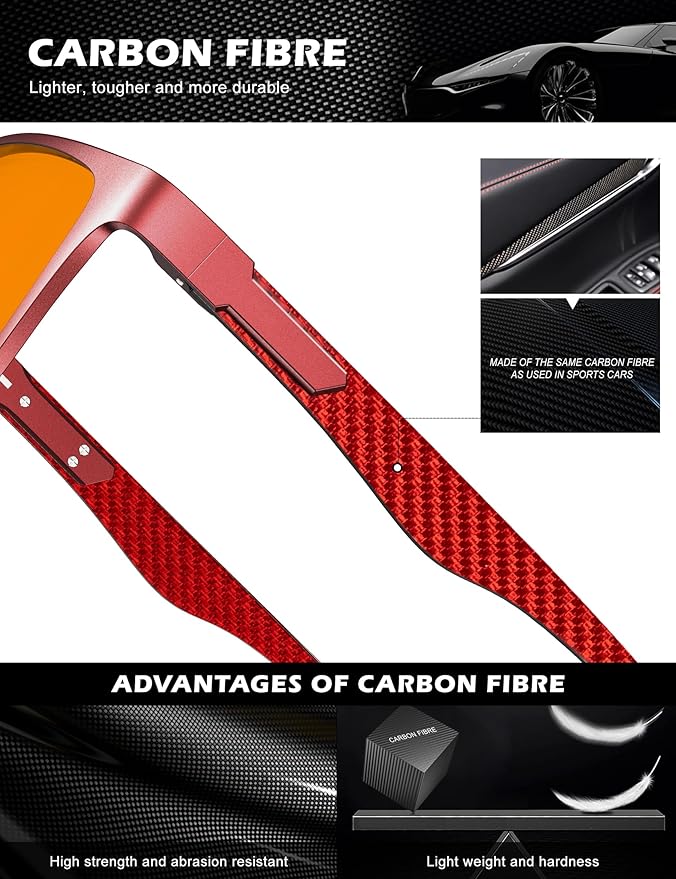 ANYLUV Carbon Fiber Reading Glasses for Men Women, Blue Light Blocking Computer Readers, Anti Glare Spring Hinge