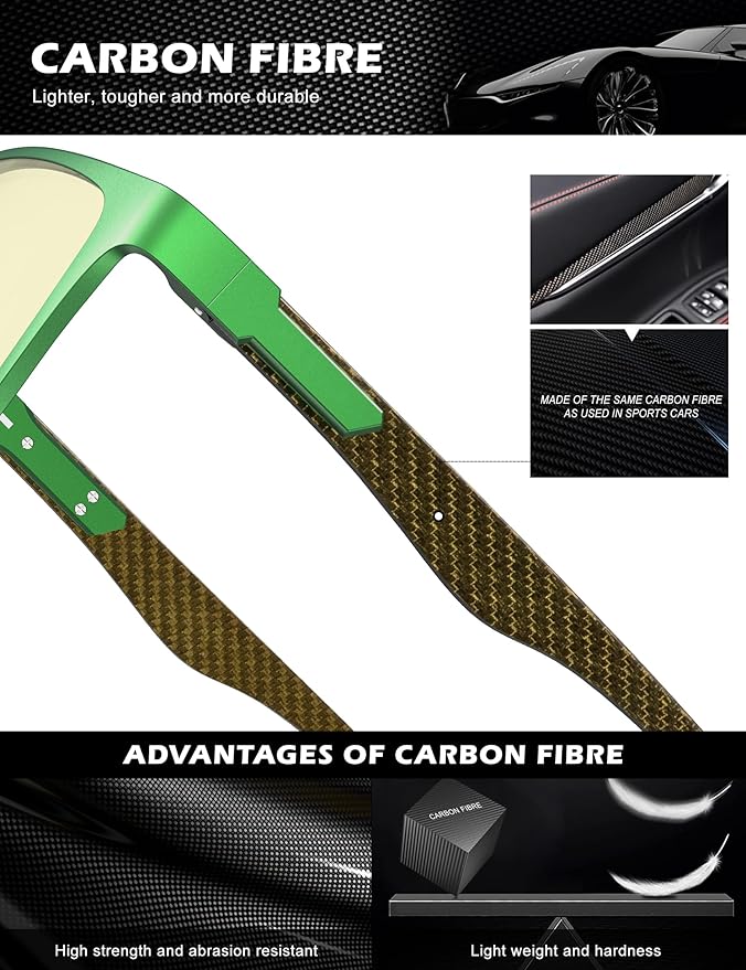 ANYLUV Carbon Fiber Reading Glasses for Men Women, Blue Light Blocking Computer Readers, Anti Glare Spring Hinge
