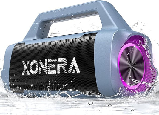 Speakers Bluetooth Wireless, 80W Peak Loud Outdoor Speaker with Bass, 20H Playtime, IPX6 Waterproof, TWS，BT5.3, Portable for Camping Hiking Boating Pool Beach, Smoky Blue