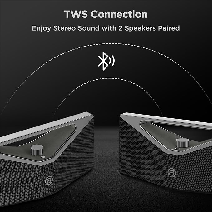 BUGANI Hi-Res Audio Bluetooth Speaker Loud 160W, Large Portable Bluetooth Speaker with Deep Bass Subwoofer, TWS Wireless Stereo, Waterproof Outdoor Party Speaker, 12H Playtime Gray