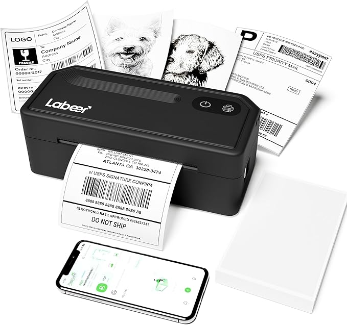 Labeer Bluetooth Thermal Label Printer, 4x6 Wireless Label Printer for Shipping Packages, Small Business Office or Home, Compatible with Windows, Mac, Android, iOS, Shopify, Ebay, Etsy, UPS