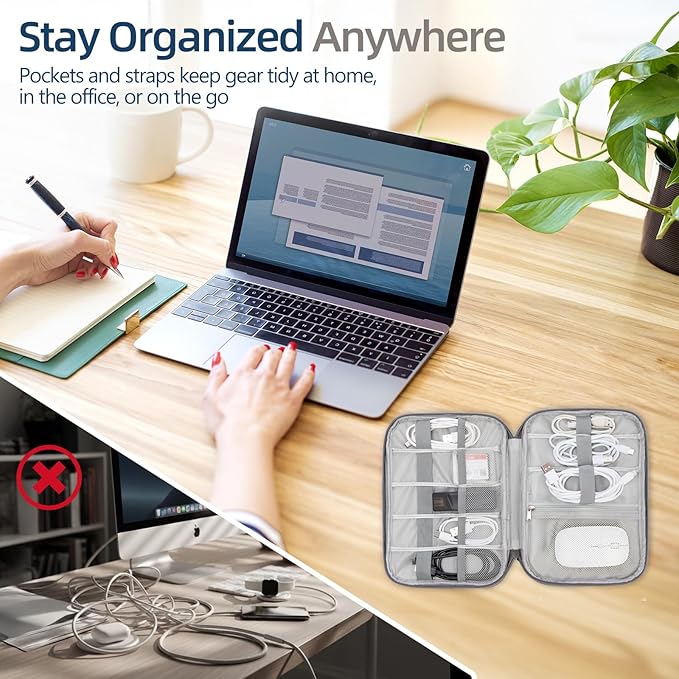 Electronics Organizer Travel Case,Travel Cable Organizer Pouch - Portable Storage Bag for Cord, Charger, Phone, Earphone, Electronic Accessories for Travel & Daily Use