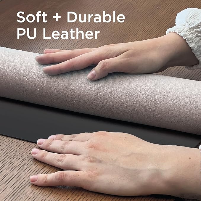 Black+Decker Faux Leather Desk Mat for Keyboard and Mouse - Office Desk Accessories - Protective Office Desk Decor Men, Women, Teens - Desk Pad Mat for Gaming, Work from Home, Office - Desk Organizers